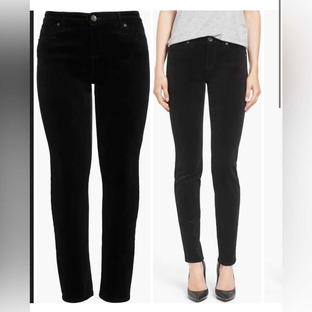 Kut from the cloth Diana Stretch Corduroy Black Pants 6 regular